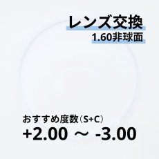 画像1: 1.60非球面レンズ交換　おすすめ度数+2.00〜-3.00　乱視があり歪みが気になる方におすすめ (1)