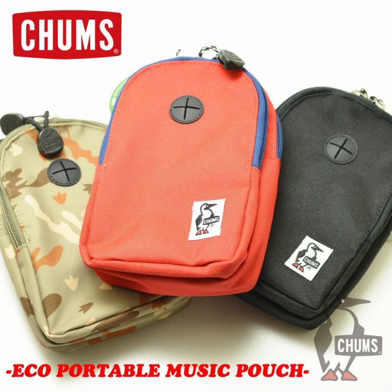 ネコポス対応 Chums チャムス Eco Portable Music Pouch エコポータブルミュージックポーチ バック 財布 コインケース トートバック ショルダー リュック メンズ レディース 店舗